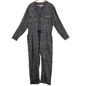 Overlover Womens L Laurel Cotton Kaleidoscope Bandana Purple‎ Gray Jumpsuit